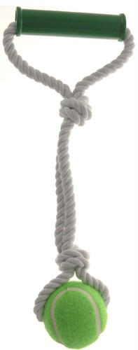 Dog Toy Rope Ball Tug and Pull Play Pet Dog Rope Ball Toy Outdoor Play 4 Colours - Picture 2 of 5