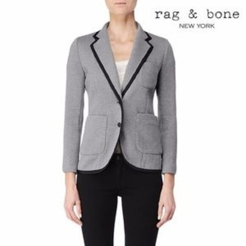 Bone Gray Bromley Knit Blazer Jacket 