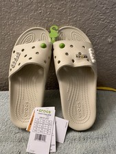 Crocs Unisex Classic Slide Sandals, Bone, 7 Men/9 Women