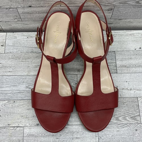Cole Haan Elizabeth Platform T-Strap Sandals Size 8B - Picture 9 of 13