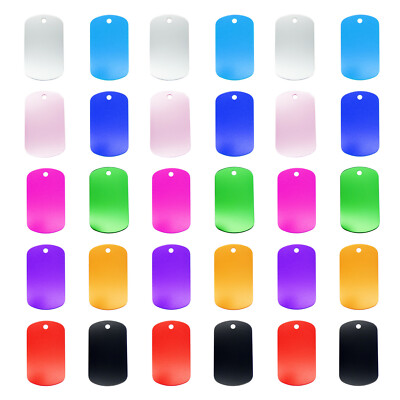 10-Pack Blank Aluminum Dog Tags - 50x29mm, Engravable Pet ID Tags For DIY Collar Charms