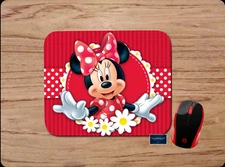 MINNIE MOUSE RED DAISY DISNEY INSPIRED CUSTOM LAPTOP PC MOUSE PAD DESK MAT GIFT