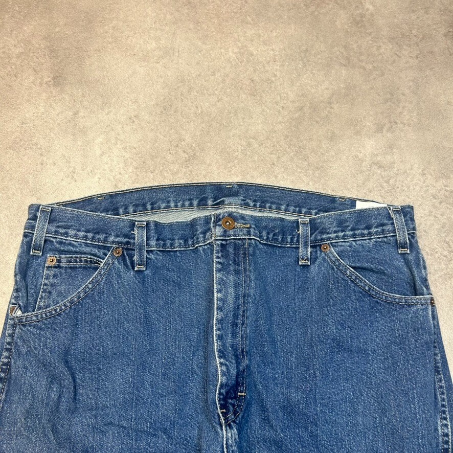 Dickies Jeans Mens 38” Baggy Regular Fit Denim Workwear Trousers, Blue image 6