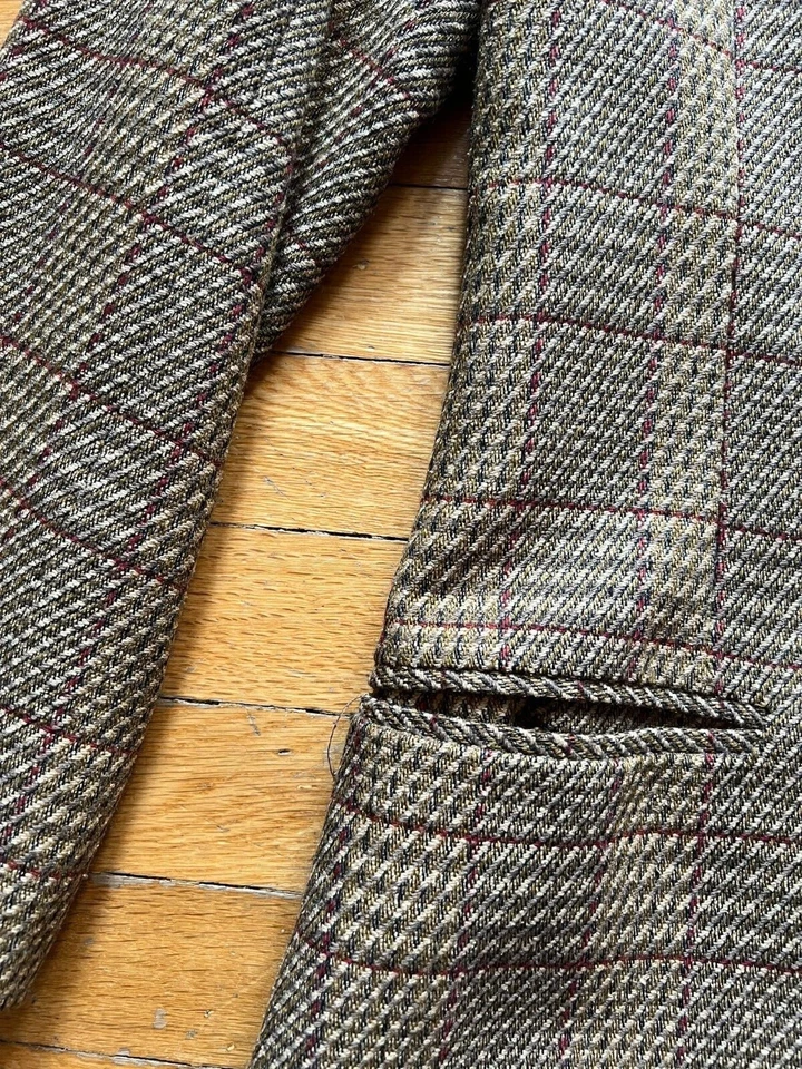 Blazer a Cuadros Armani, Chaqueta de Diseñador Giorgio Armani Le Collezioni Años 90 Talla 40 6 Foto 4 de 4