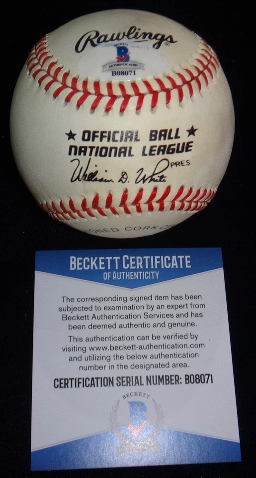 DAVEY DAVE WILLIAMS 54 WS 1954 WORLD SERIES CHAMPION SIGNED BASEBALL BAS BECKETT - Image 2 of 3