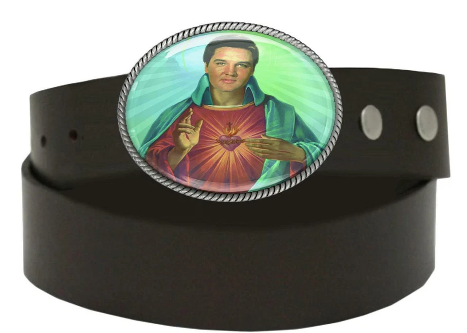 Elvis Christ Sacred Heart Handmade Artisan Rockabilly Belt Buckle - Image 4 of 4