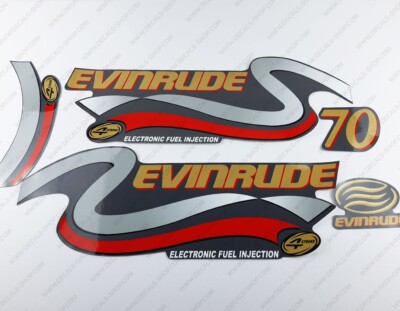 Evinrude 70 Hp Four Stroke outboard engine decals sticker set ...