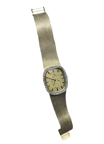 Vintage OMEGA 14K Massiv Gold Uhr Herren W Diamant Lünette .....59 GR AUS 14K GOLD