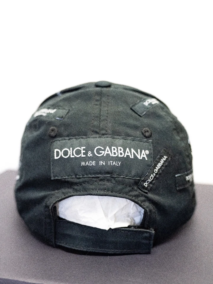 Gorra de béisbol DOLCE GABBANA LOGOMANIA negra con logotipo etiqueta talla 58 unisex Foto 3 de 4
