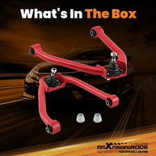 2pcs Adjustable Front Upper Camber Arms Kit for Nissan 350Z Z33 2003-2009 Red