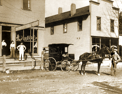 1901 Perry Steam Laundry, Perry, New York Old Vintage Photo 8.5