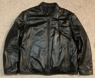 Andrew Marc New York XXL Soft Leather Jacket Quilt Lined Black