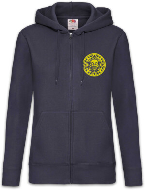 Aztec Skull Symbol Damen Zipper Hoodie Azteken Tätowierer Indianer Stamm Biker