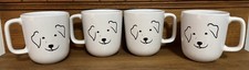 4 Corelle Coordinates Curved White Dog Face Sketch Art Coffee/Tea Mug