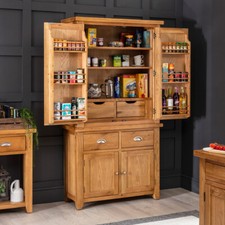 Cheshire Pantry Cupboard Oak Double Kitchen Larder Furniture Storage