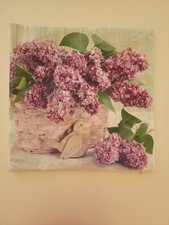 Hydrangea Purple Basket Flower Bird Pillowcase toss throw pillow cover garden