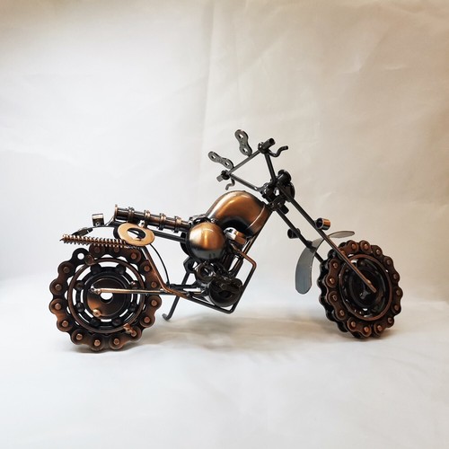 Handgefertigte Metall Motorrad Skulptur Motorrad Modell Rustikal Eisen Kunst Wohndeko - Bild 16 von 24