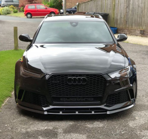 Gloss Performance lip Splitter airdam For Audi RS6 C7 4G Front Bumper - Picture 6 of 11