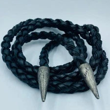 Diesel Men Rare Tie-on type Black Belt 40cm Casual Classic Durable Everyday Wear