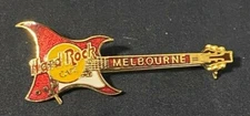 Hard Rock Cafe Melbourne - HRC Logo Red Aria Guitar Pin - 1998 Release