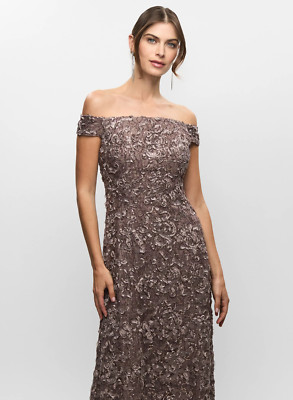 Melanie Lyne Embroidered Gown Size