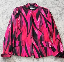 Kasper Size 4 red Pink Purple Blazer Open Jacket Career Cocktail 