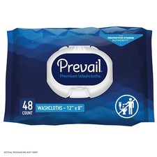 Prevail Adult Washcloths, Soft Pack, Aloe, Vitamin E, 12" x 8" CS/12 