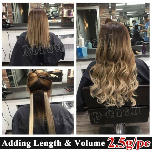 Skin Weft Tape in Remy Human Hair Extension Straight 20/40/60 Pieces Full Head - Picture 2 of 23