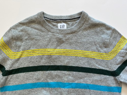 Gap Kids Boys Striped Multicolor Sweater Size XXL 60% Cotton, 10% Wool NEW - Picture 3 of 9