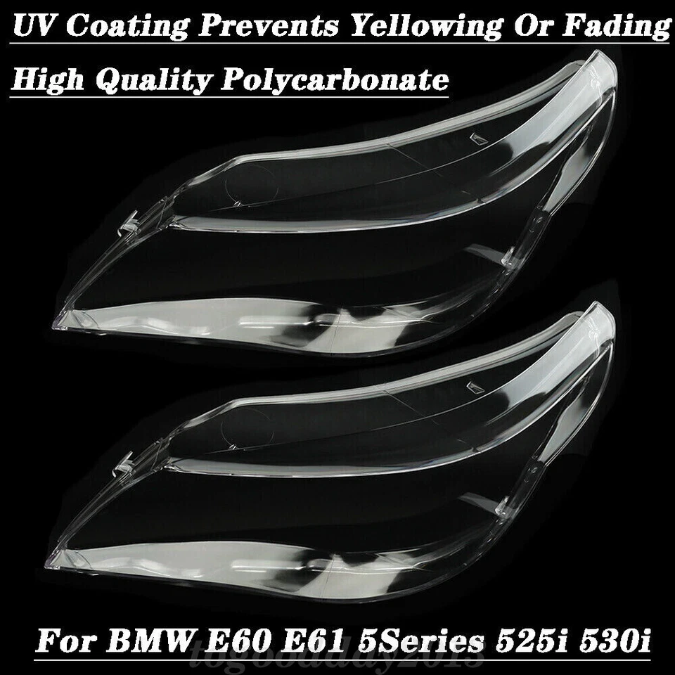 Para BMW E60 E61 525i 530i 540i cristal de faros transparente par L R Foto 2 de 4