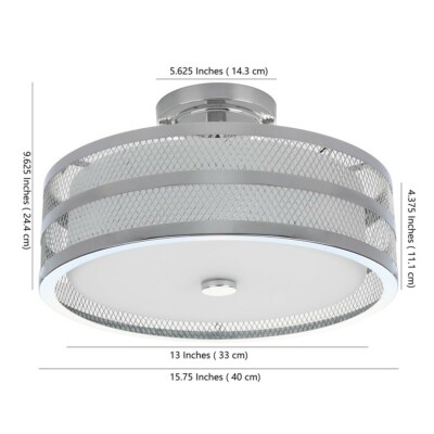 GRETA 3 LIGHT CHROME DIA VEIL SEMI FLUSH, Reduced Price 2172653048 LIT4230B
