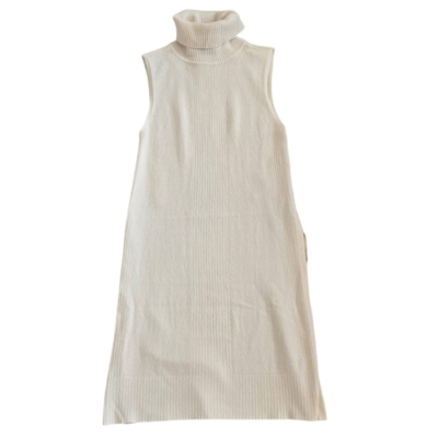ivory turtleneck sweater dress White House Black Market Womens Sleeveless Midi S 2023 NYE