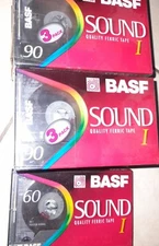 Lot 7 AUDIO BASF SOUND I 90 MIN CASSETTES TAPES NEW, SEALED Music Cassette