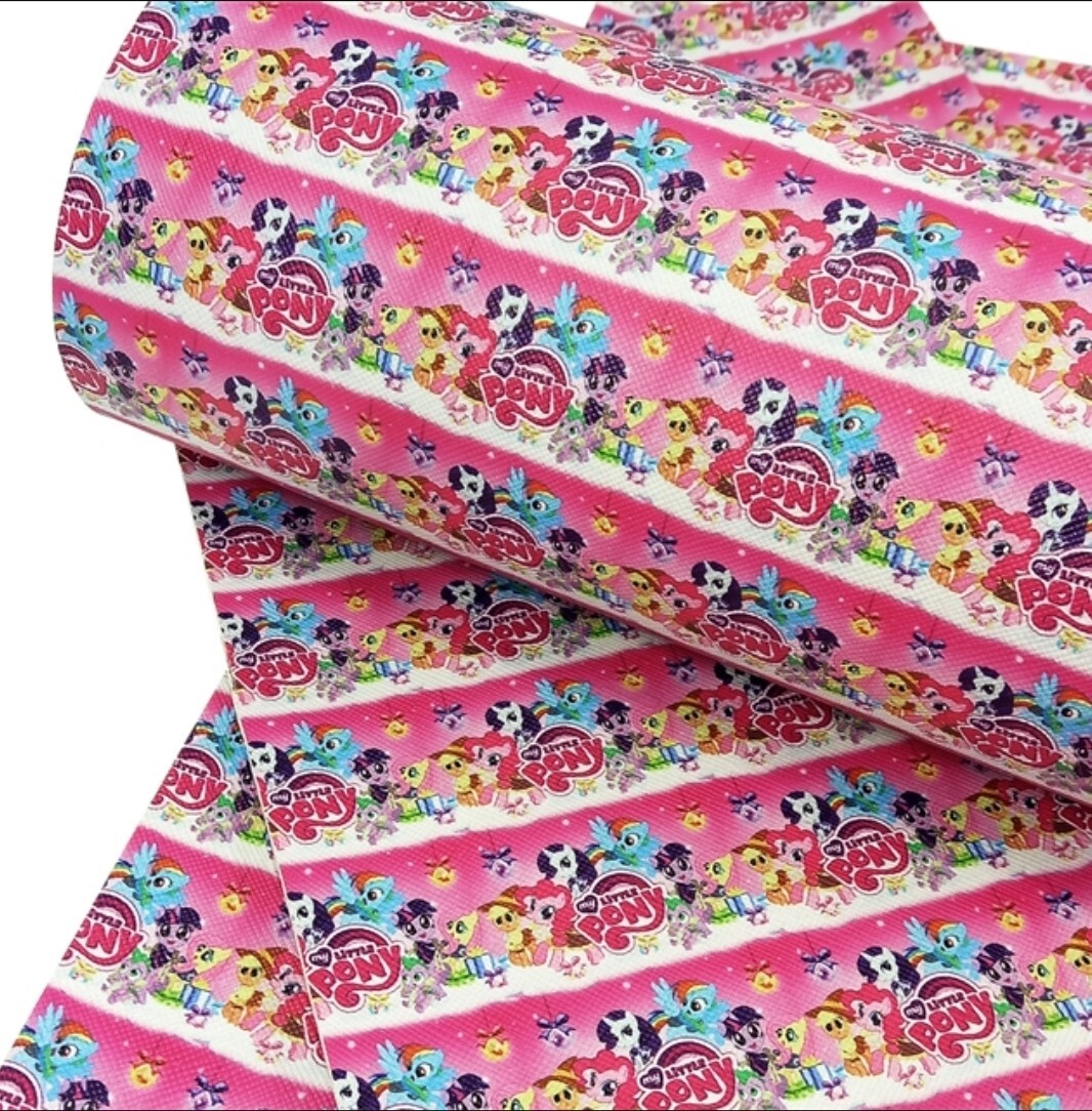 Lenzuolo natalizio ecopelle 8 x 12" stampato 1054142 Little Pony LITCHI TEXTURE