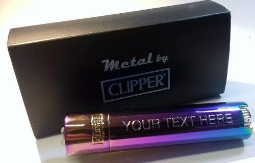 CLIPPER Engraved Metal RAINBOW Personalised Lighter Birthday Christmas Gift D - Picture 3 of 11