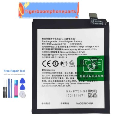 realme x2pro ケース付き　バッテリー新品 New Battery For Realme X2Pro BLP749 OPPO K5 BLP751 Realme 6 BLP757