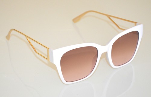OCCHIALI da SOLE donna BIANCHI aste ORO dorate metallo lenti ovali gafas  BB43 | eBay
