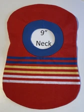 Bib 9" Neck Pull Over Head T-Shirt Special Needs Drool Cotton stripes red blue