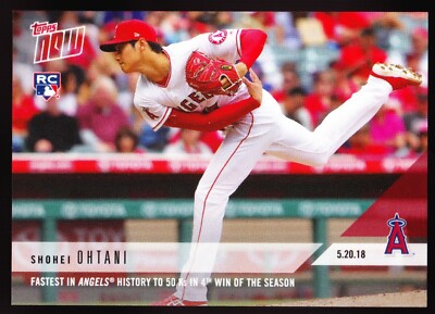 Shohei Ohtani Angels Fastest to 50 Ks in 4th Win vs TB Rays 2018 Topps NOW #234