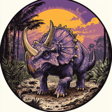 XXL 30X30 Car Sticker Triceratops Decal