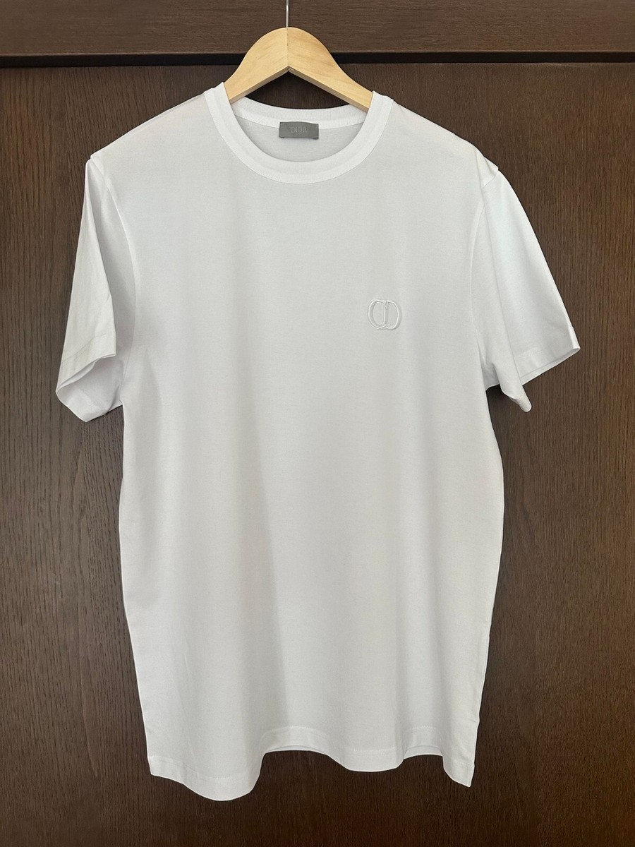 White Dior CD Icon T-Shirt - Size M | eBay