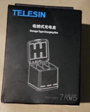 Telesin Storage (Triple port) Charging box for GoPro Hero 5/6/7, NO BATTS (NEW)