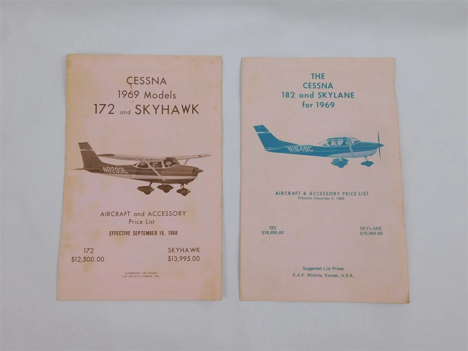 LOTE DE COLECCIÓN CESSNA 177 Cardinal 182 Skylane 172 Skyhawk 1967 1968 1969 Manual Precios Foto 4 de 4