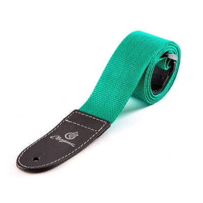 Magma Leathers  2'' Soft-hand Polypropylene Guitar Strap with Leather Ends Green