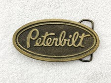 Vintage 4  1976 Brass Peterbilt Semi Oval Belt Buckle Good Condition