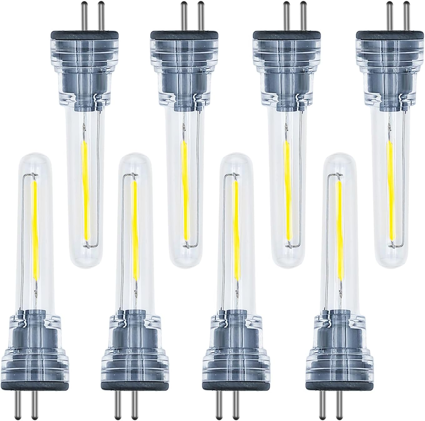 8-Pack S14 LED Bulbs Plug In, 1W Spare LED Filament Light Bulb 2700K Warm White,