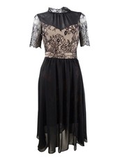 Avec Les Filles Women's Lace Chiffon Dress