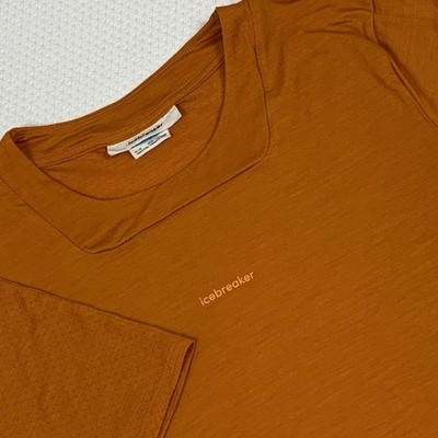 Icebreaker Merino Blend 125 Cool-Lite Speed Short Sleeve Mens M T-Shirt Orange