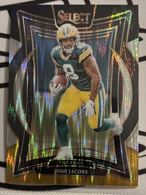 2024 Panini Select Concourse Josh Jacobs #73 Black & Gold Shock Prizm