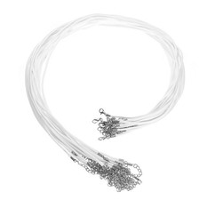 20Pcs Waxed Necklace Cord Bulk White 2mm Dia 24" Necklace String Rope